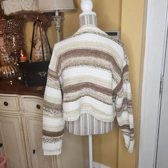 Wild fable open cardigan neutral wool blend sweater women's size M - Picture 5 of 5